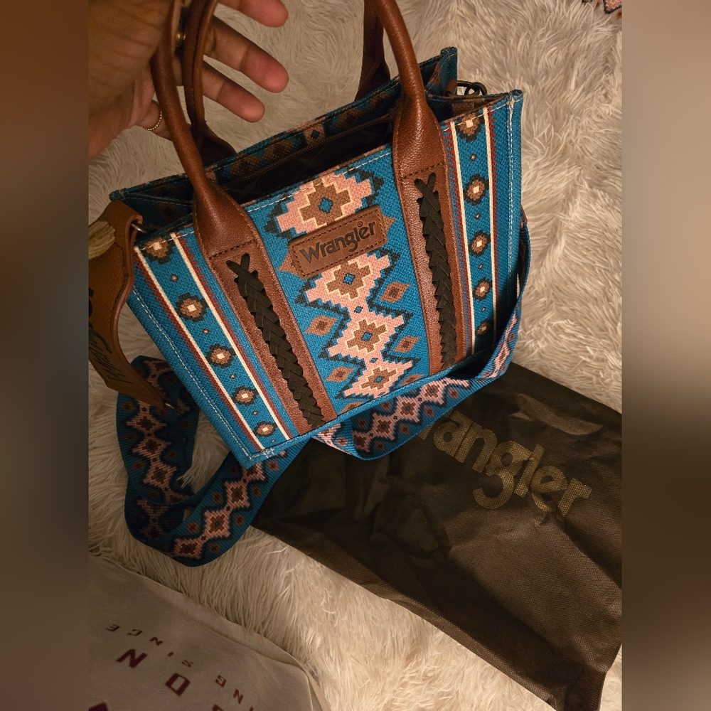 Wrangler Tote in Turquoise Aztec